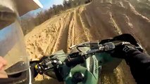 Quad dirt riding on full speed / ATV Polaris Kawasaki Suzuki