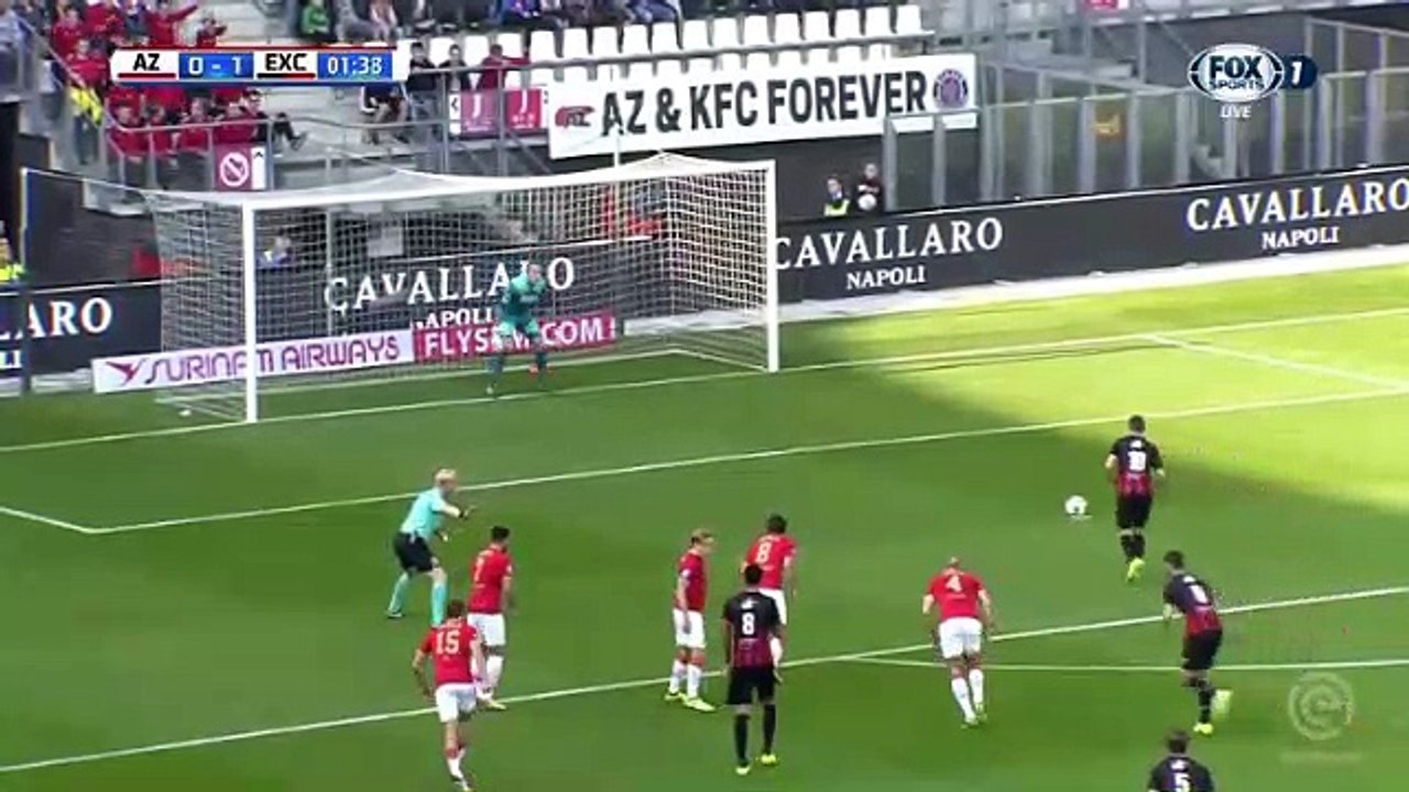 Luigi Bruins Penalty Goal HD - AZ Alkmaar 0-1 Excelsior 24.09.2017