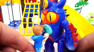 Go Go Baymax~! Giant Monsters in Playmobil Town
