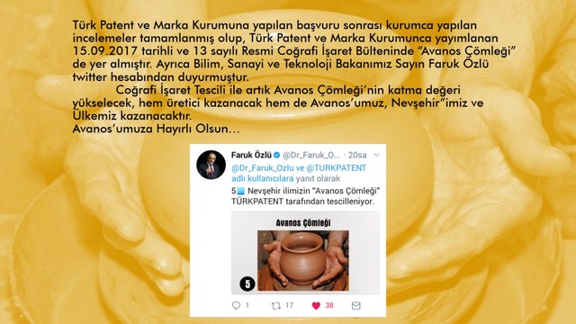 Avanos Çömleği Coğrafi İşaret Tescili İle Koruma Altına Alınıyor