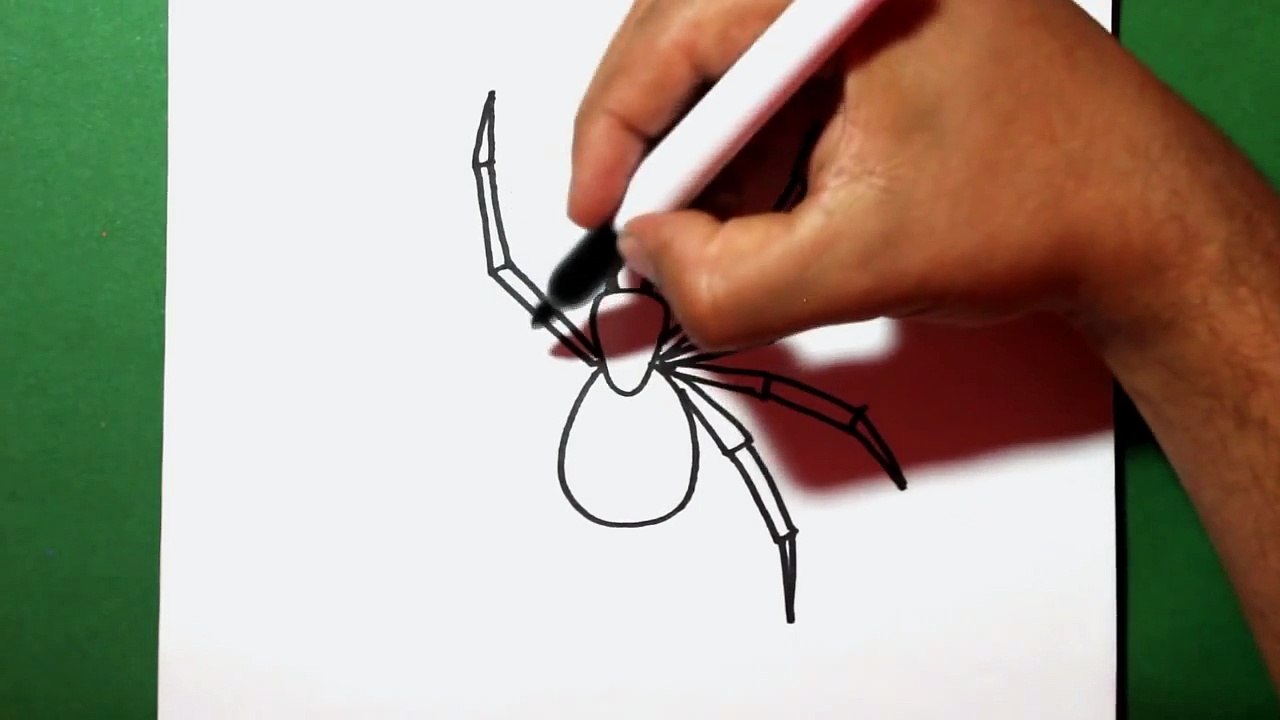 how to draw a spider - como dibujar una araña - painting