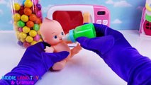 Toy Microwave Kitchen Appliances & Color Changing Baby Doll Feeding Slime Baby Bottles Learn Colors