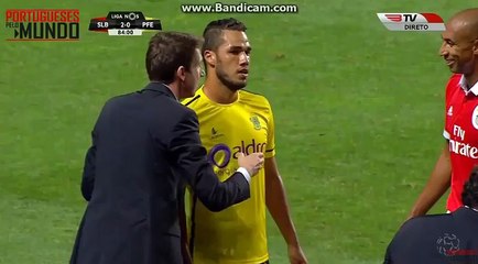 Luisão tentou ouvir indicações e foi empurrado por treinador