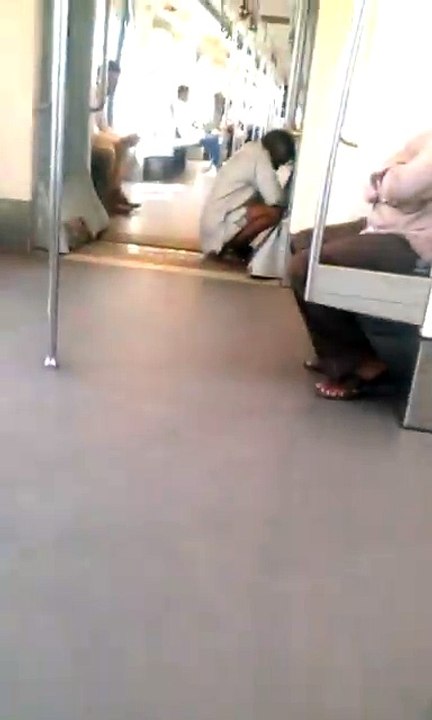 Lucknow metro man doing toilet