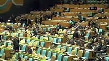 Most memorable moments in UN general assembly. From Bush when he wants to go to Bathroom. Gadhafi, Ahmadinejad, Hugo Chavez. Hugo said after President Bush speech, that he smell devil in the air.