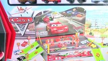Unboxing Pixar Disney Toys Cars 2 race track videos Mater Lightning McQueen