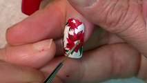 Pretty Christmas Flower Nails | DIY Red Poinsettia Nail Art Design