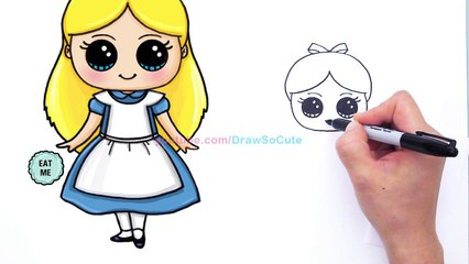 How to Draw Alice from Disney Alice in Wonderland Cute step by step