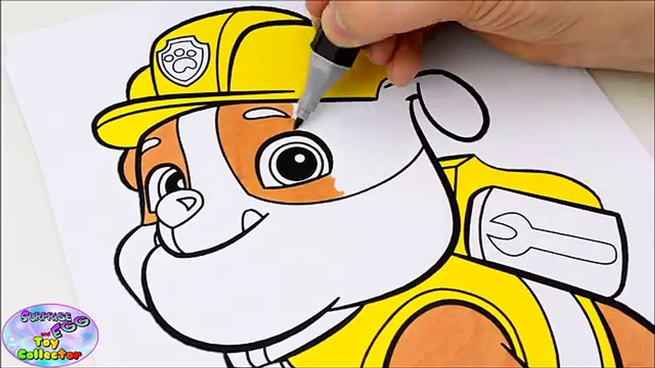 Paw Patrol Coloring Book Skye Chase Rocky Everest Episode Show Surprise Egg and Toy Collec