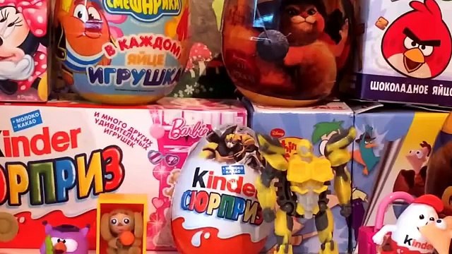 Киндер Сюрприз Трансформеры,Киндер Сюрприз Angry Birds,Zaini Surprise eggs Disney Минни