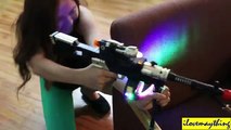 Toy Guns for Kids: Toy Gun Playtime with Kids! Toy Machine Guns with Lights and Sounds