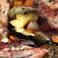 Maple-Mustard Roasted Chicken with Squash and Brussels Sprouts