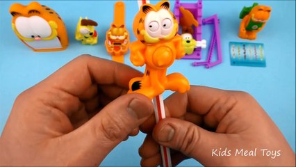 2016 BURGER KING GARFIELD THE CAT SET OF 6 KING JR KIDS MEAL TOYS REVIEW