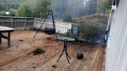 Guy Filming Lightning Storm Almost Gets Hit