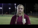 Freshman Cassidy Davis reacts to the Florida State win over Florida