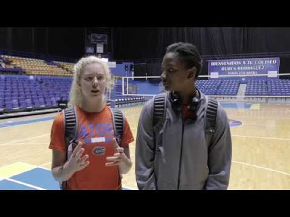 Carli Snyder and Rhamat Alhassan at 2017 SEC vs. ACC Challenge