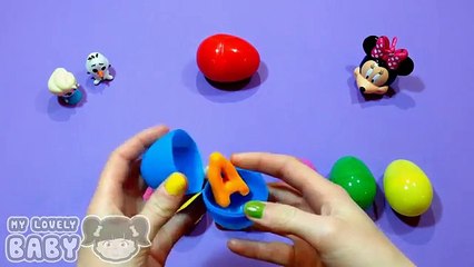 Minnie Mouse Surprise Egg Learn a Word with Play Doh Letters! Spelling Fruits! Lesson 8