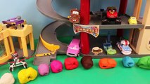 Play Doh Surprise Egg Micro Drifters Disney Cars Toys Mater and Lightning with Dusty Crophopper