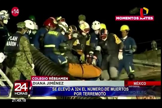Se eleva a 324 la cifra de muertos tras terremoto en México