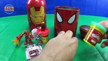 Spiderman Iron Man Avengers Superheroes Toys Kinder Egg Play Doh Surprise Legos KevsToyFun