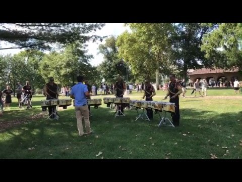 Madison Scouts preparing for the DCI World Finals in the Lot