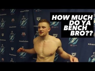 Adam Peaty bench presses how much?