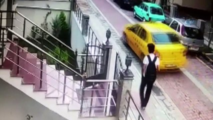 Minik Köpeği Ezen Taksi Şoförünün Kaçması Kamerada