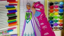 Learn Colors for Kids and Color Elsa Disney Frozen Coloring Pages