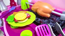BBQ Grill BBQ Kitchen Toy For Girls Lights And Sounds Becomes Suitcase