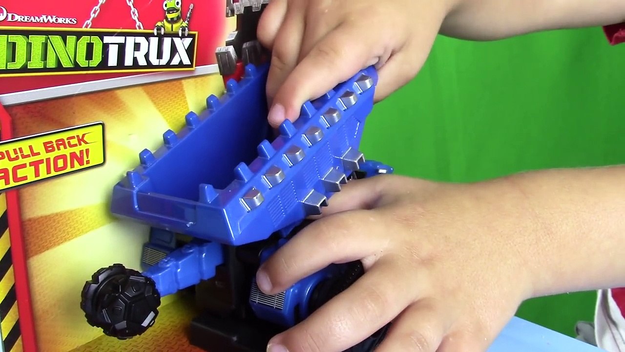 Dino Trucks Toys! DinoTrux Ton Ton UNBOXING + Play-doh PLAY