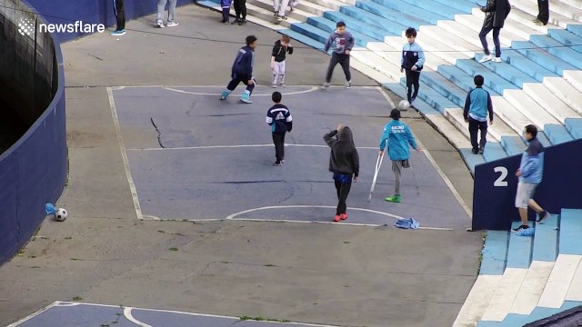 ICYMI: One-legged boy on crutches scores wonder goal