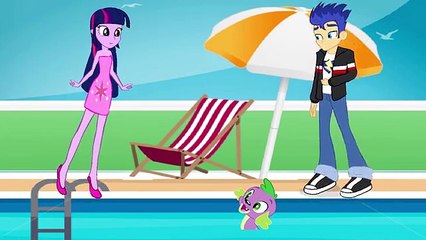 Equestria Girls Twilight Sparkle and Flash - love story and kiss - Coloring Book and animation