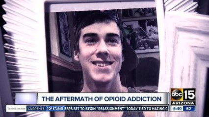 Mother warning others about warning signs of addiction