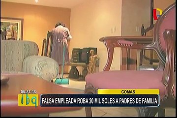 Comas: falsa empleada roba 20 mil soles a pareja de esposos