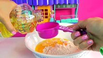 Baking Hello Kitty Strawberry Surprise Sugar Cookies with MLP Pinkie & Barbie