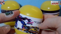 Transformers Optimus Prime Bumblebee Police car Surprise Eggs Unboxing