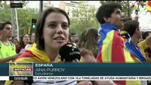 Catalanes mantienen sus marchas para repudiar agresiones de Madrid