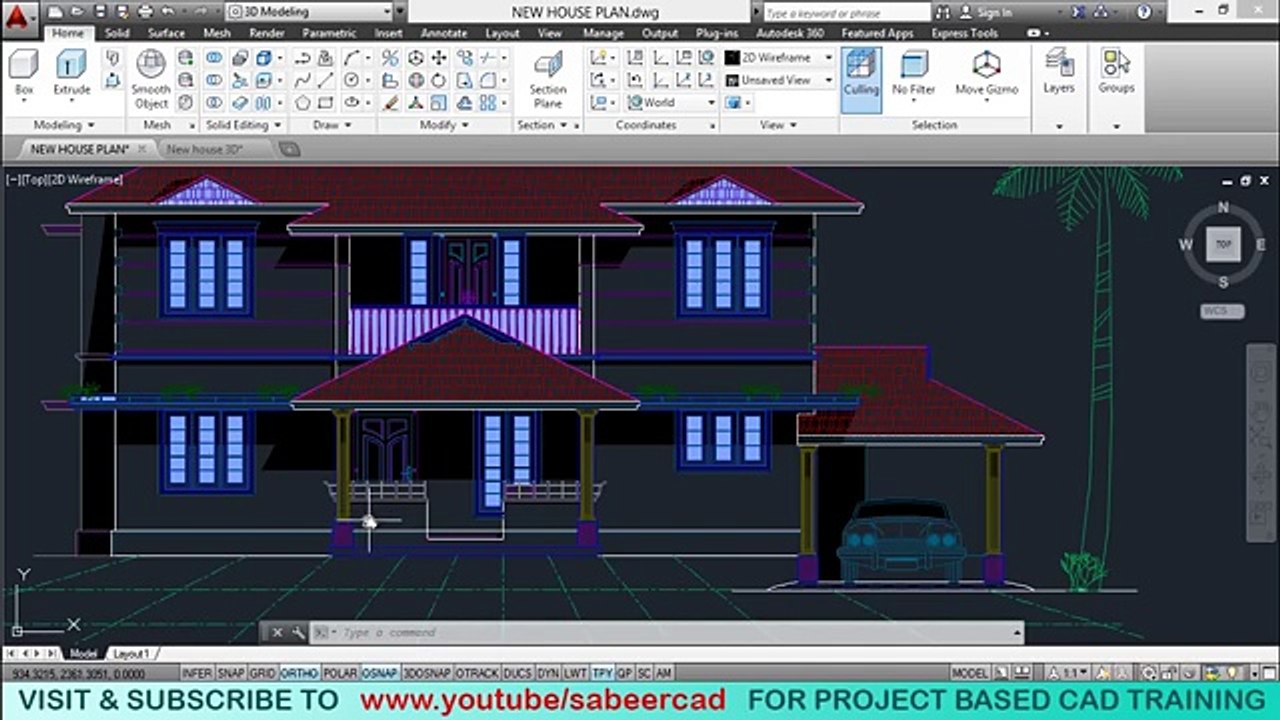 AutoCAD DOUBLE STORIED 3D HOUSE - PREPARING THE PLAN FOR 3D