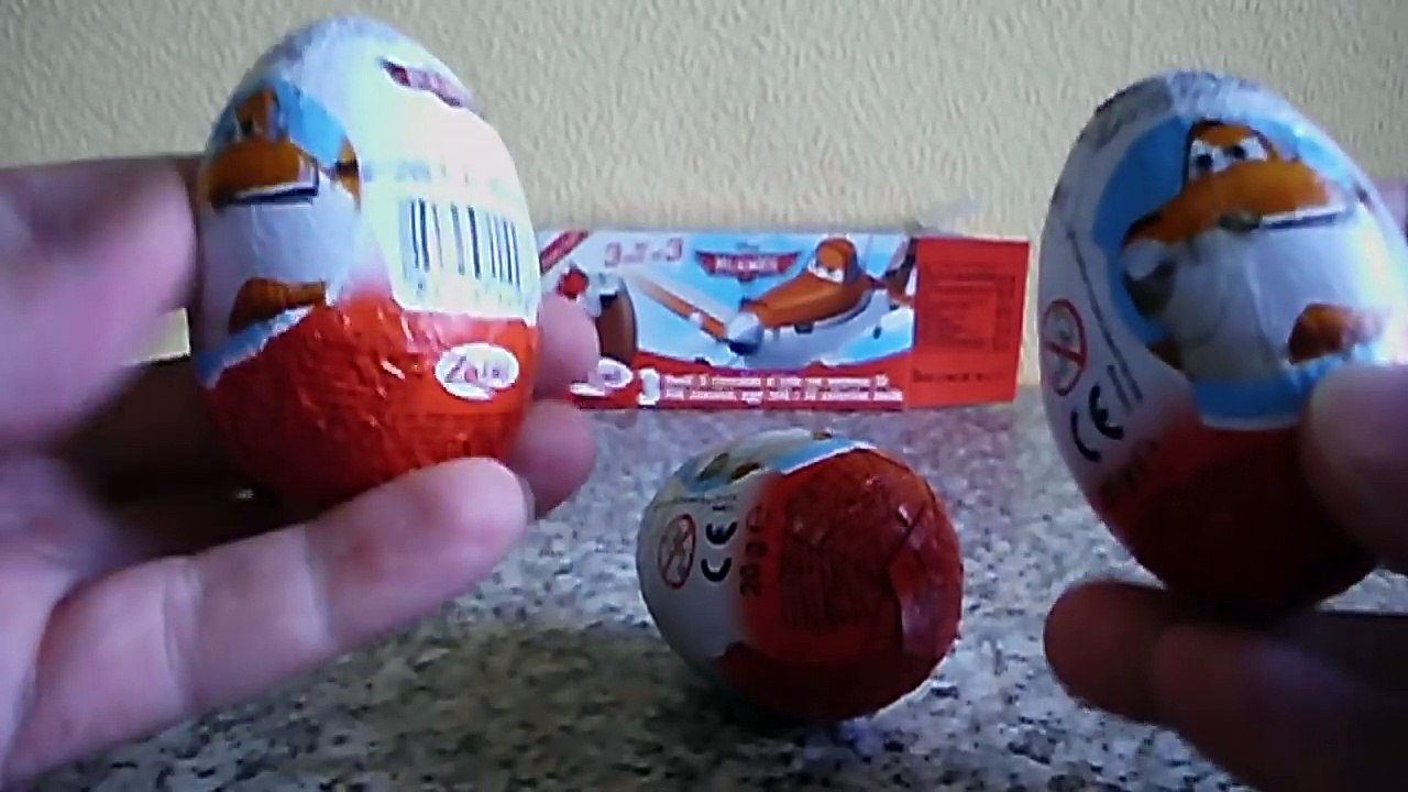 3 Surprise Eggs Planes Movie Unboxing Toys 3-D Collection new Sorpresa - Samoloty