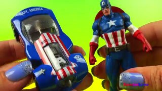 Marvel Avengers Assemble Car Toys and a Chocolate Kinder Toy Surprise Egg by DisneyToysReview