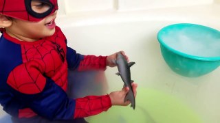 Learn Learning Sea Animal Names Creatures Spider-Man Spidey Kids Shark Toys Fun In the Fog Dry Ice