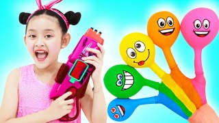 Bad Baby Learn Colors With Balloons & Finger Family Song Nursery Rhymes For Kids