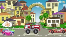 The Red Truck with Cars Friends | Service & Emergency Vehicles Cartoons for children