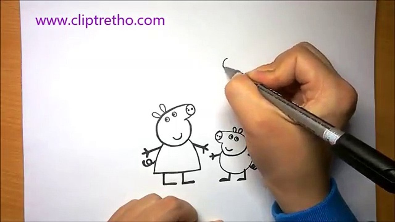 How to draw peppa pig family_How to draw Peppa Pig with family_Peppa Pig
