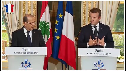 Emmanuel Macron reçoit Le président libanais Michel Aoun à Paris