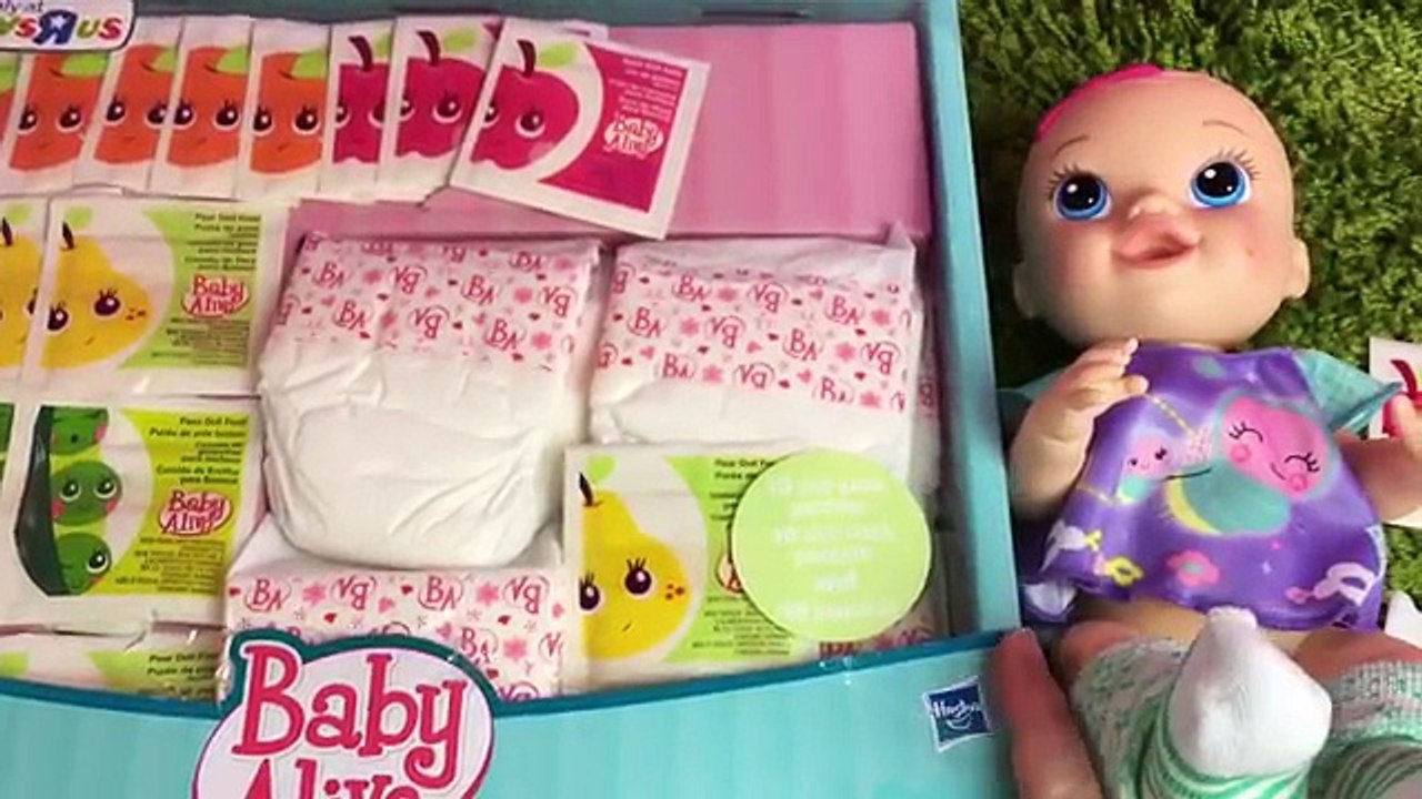 Baby Alive Sips N Cuddles Doll Arial Drinks Apple Juice from Old Super Refill Pack