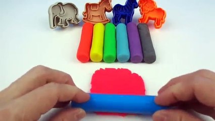 Learn Name Sound Color Play Doh Toy Animal Molds Horse Elephant Giraffe Lion Fun & Creative for kids