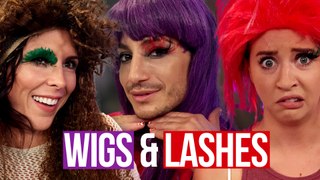 Crazy Eyelashes & Wigs w/ FRANKIE GRANDE! (Beauty Break)