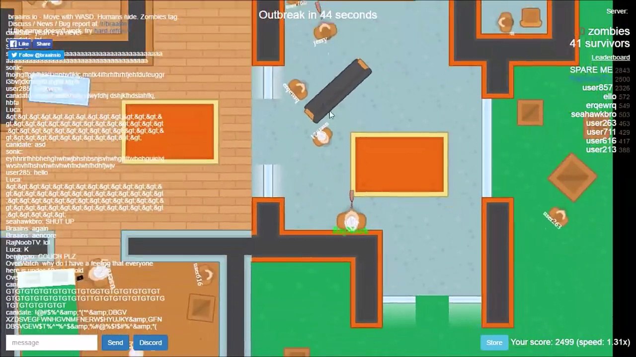 PLAY BRAAINS.IO ► 13 seconds / INTENSE FIGHT with the zombies | RajNoobTV - braains.io game