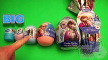 Disney Frozen Surprise Eggs Learn Sizes from Smallest to Biggest! Opening Eggs with Toys and Candy!